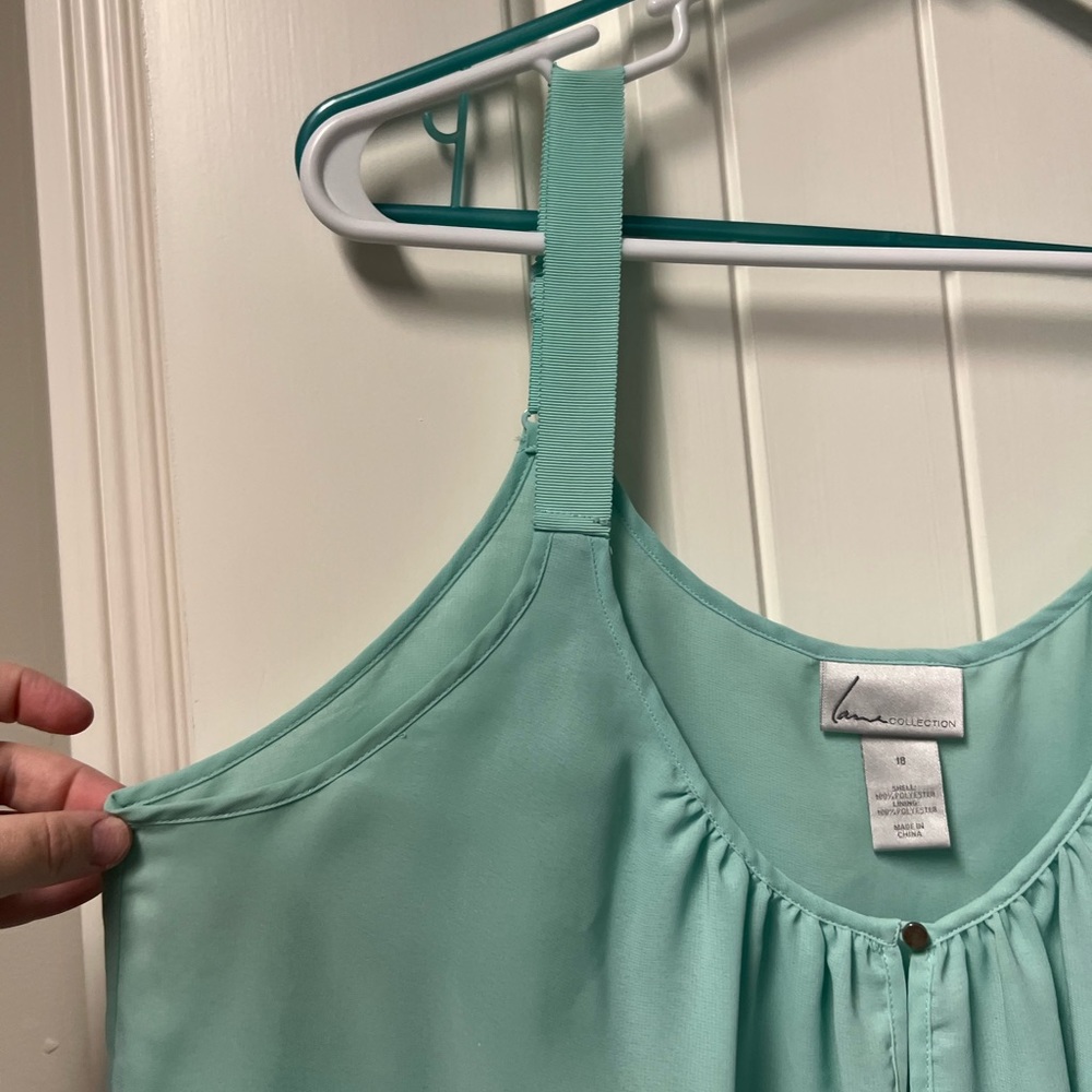 Mint green blouse tank - Picture 2 of 8